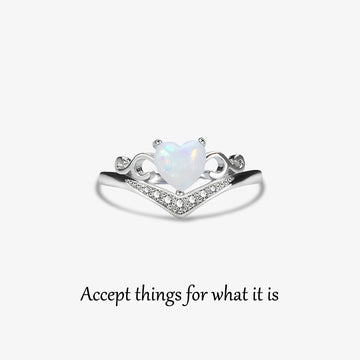 Self Love Heart Crown Opal Ring