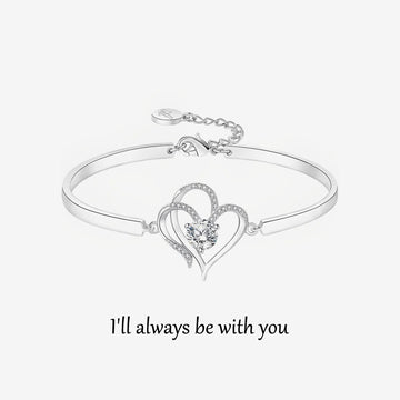 For Daughter - I’ll Always be with You Double Heart Bracelet