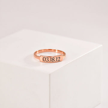 Custom Delicate Dainty Bar Ring