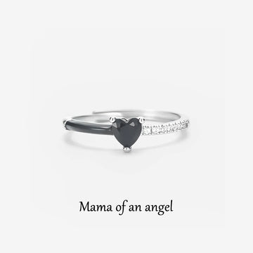 For Memorial - Mama Of An Angel Drip Glaze Half Ring
