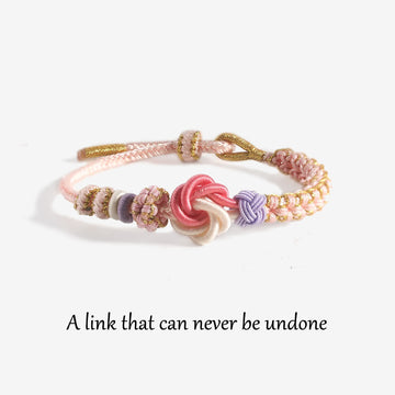 For Granddaughter - A Link That Can Never Be Undone Peach Blossom Knot Bracelet