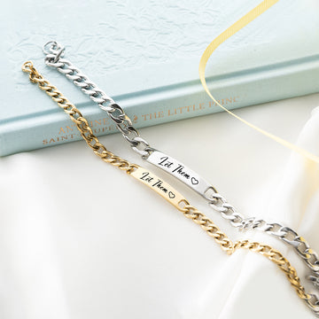 Let Them Cube Chain Bracelet