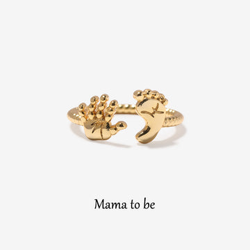 For Mother - S925 Mama to Be Palm and Foot Ring