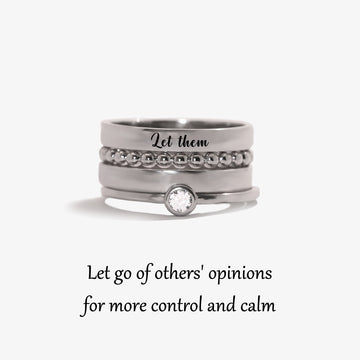 S925 Let Them Stacked Ring - 4 Rings Set