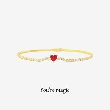 For Self - You're Magic Tennis Heart Bracelet