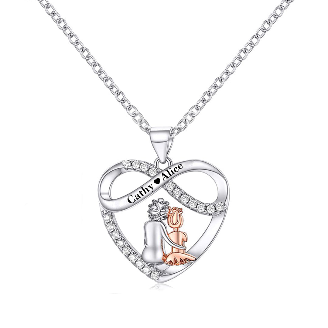 S925 Custom Name Grandma and Granddaughter Infinite Love Necklace