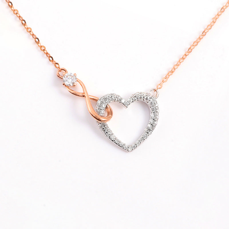 For Daughter - S925 I Love You Forever And Always Infinity Heart Necklace