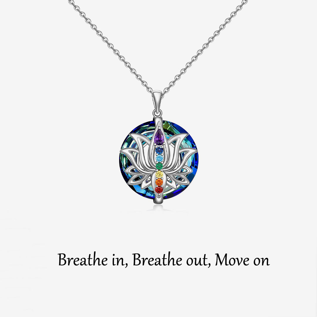 S925 Move on Colorful Lotus Necklace