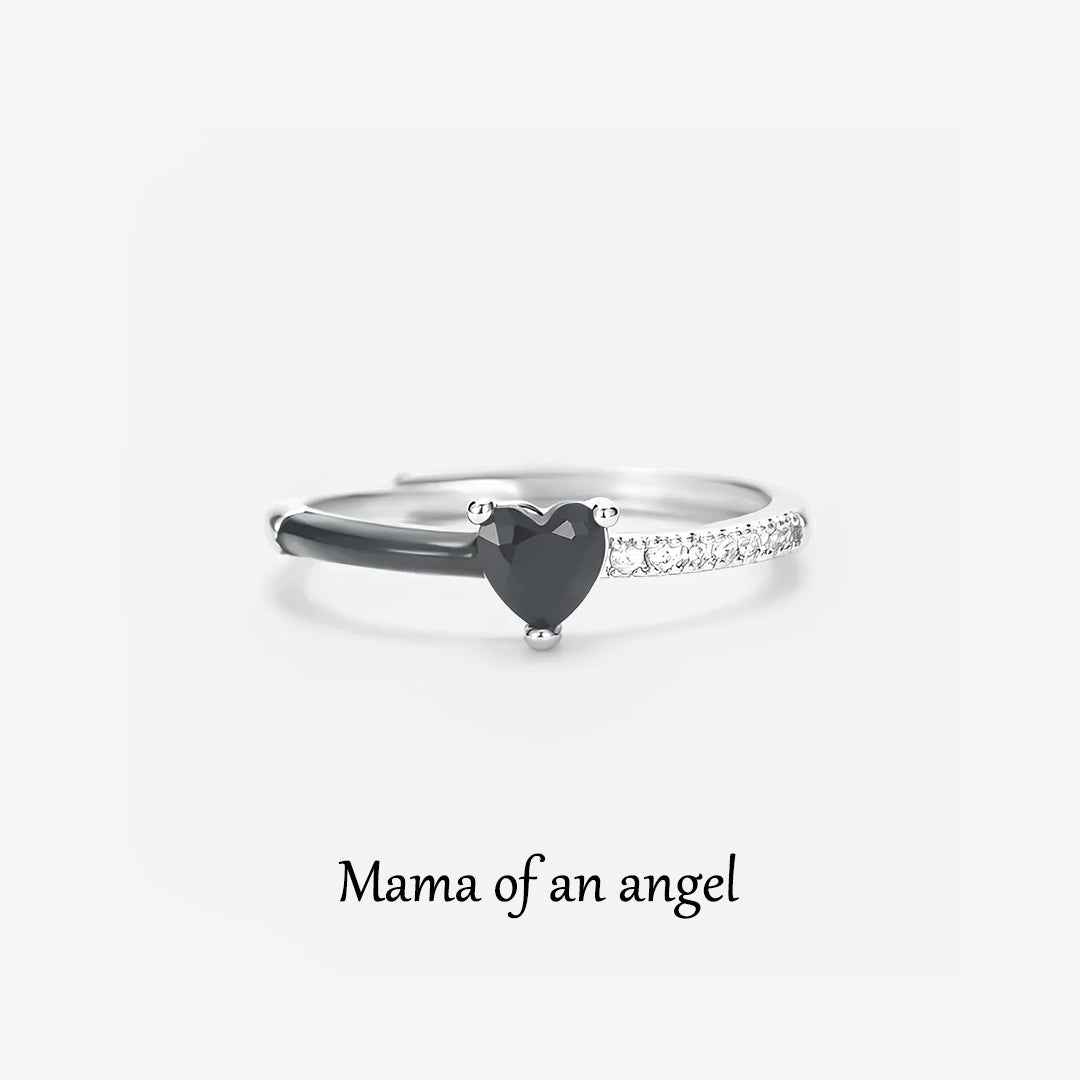 For Memorial - Mama Of An Angel Drip Glaze Half Ring