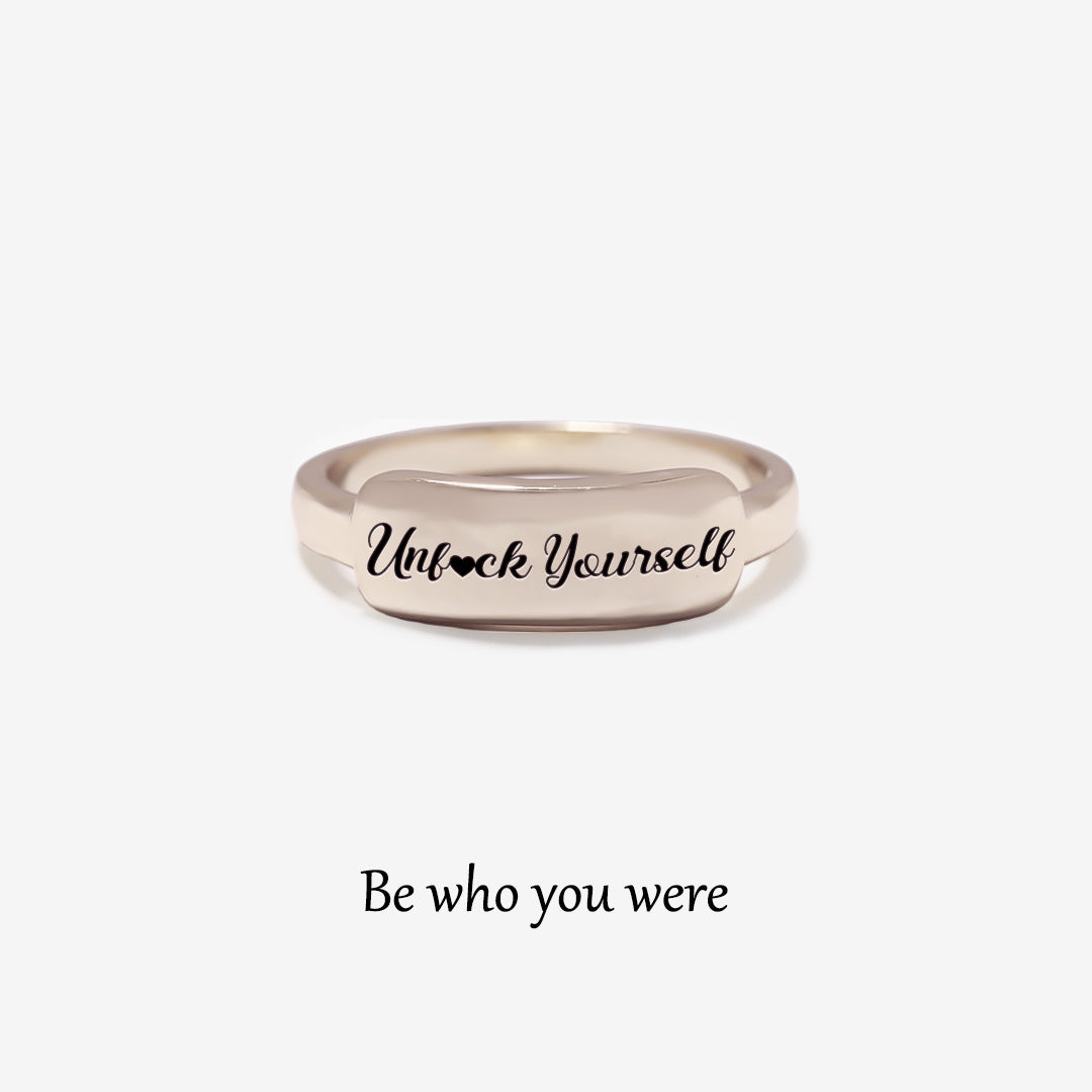 S925 Unf❤️ck Yourself Dainty Bar Ring