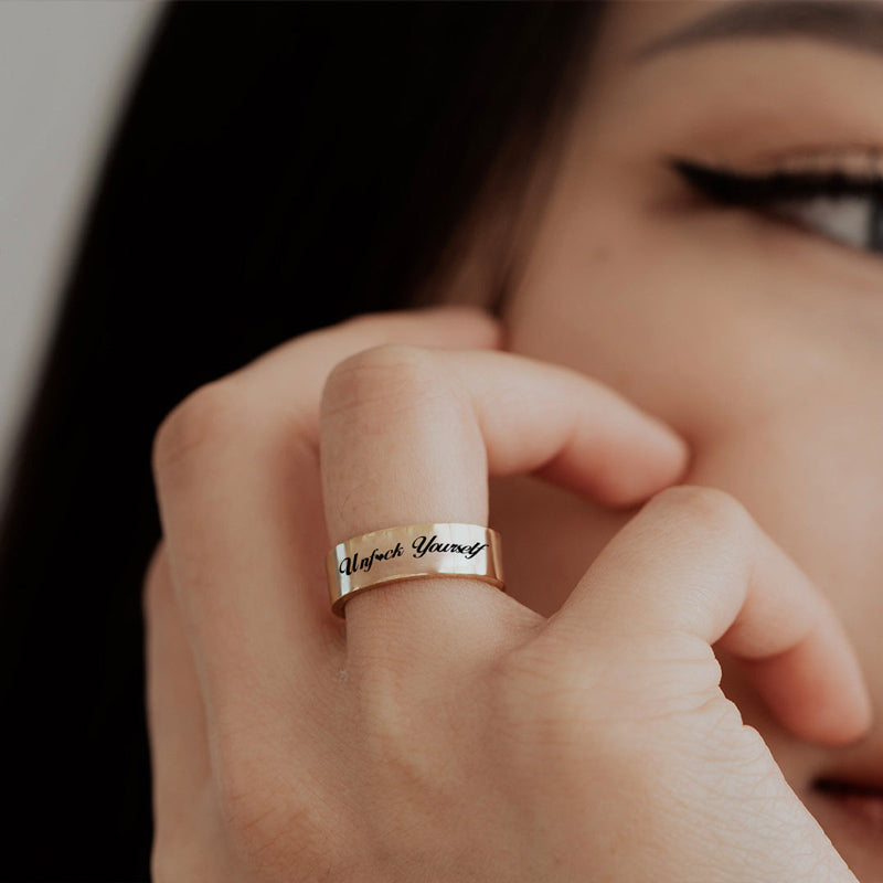 Unf❤️ck Yourself Wide Band Ring