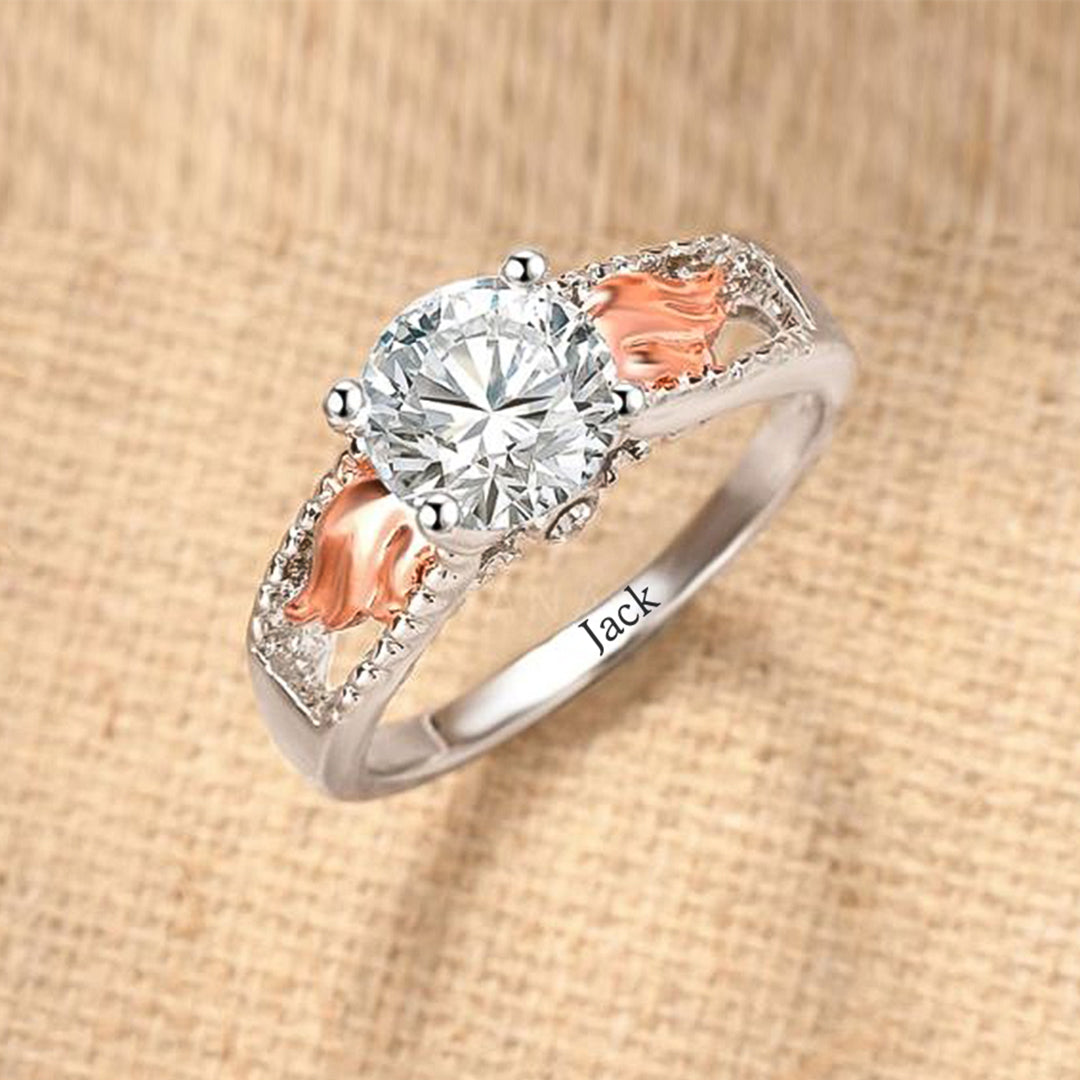 For Memorial - Hug From Heaven Wings Name Custom Ring