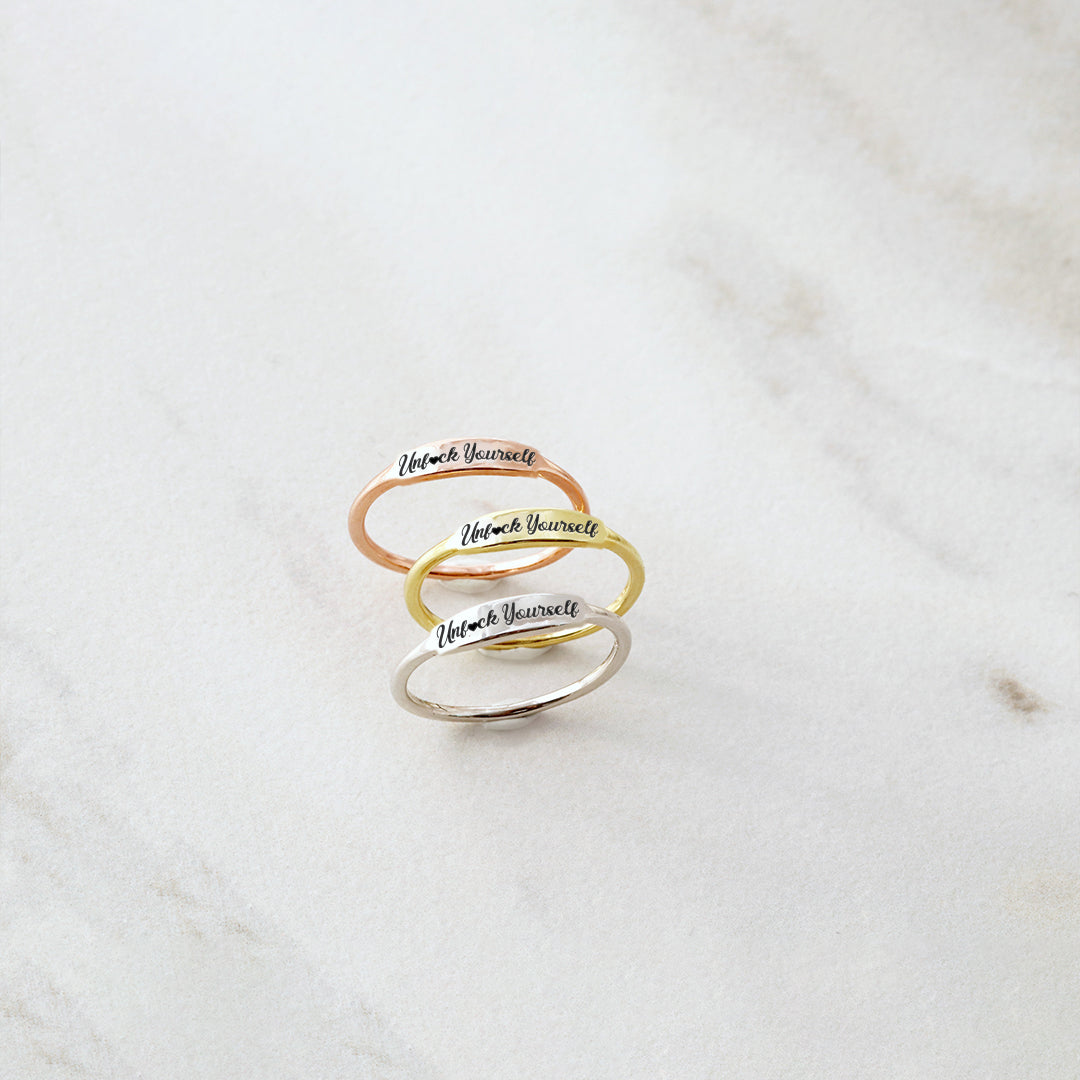 S925 Unf❤️ck Yourself Dainty Bar Ring