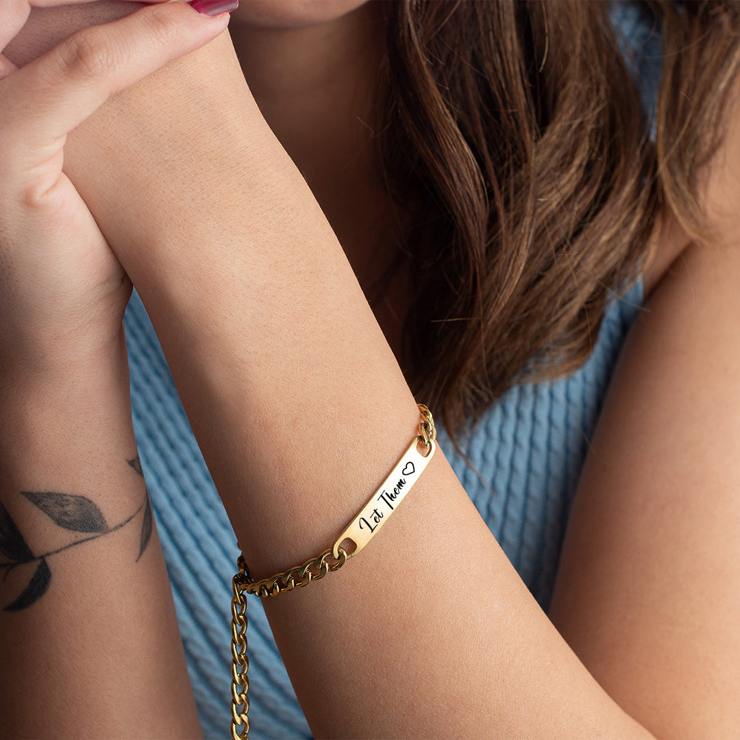 Let Them Cube Chain Bracelet