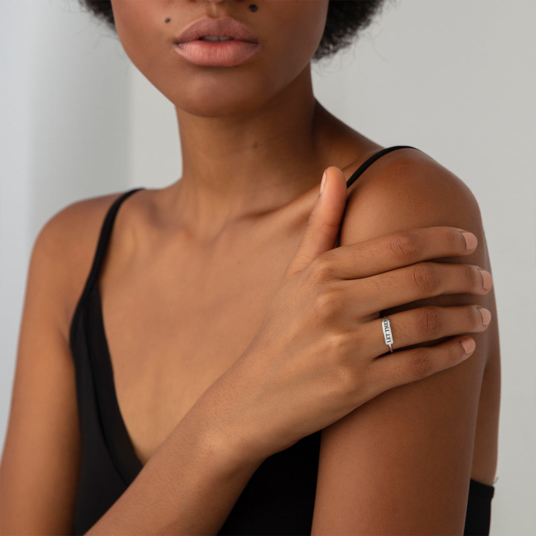 Let Them Dainty Bar Ring