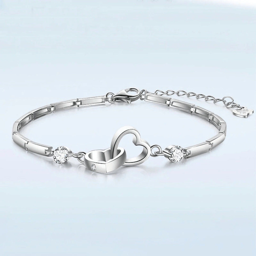 For Sister - S925 The Friendship Between Sisters is Unbroken Heart to Heart Bracelet