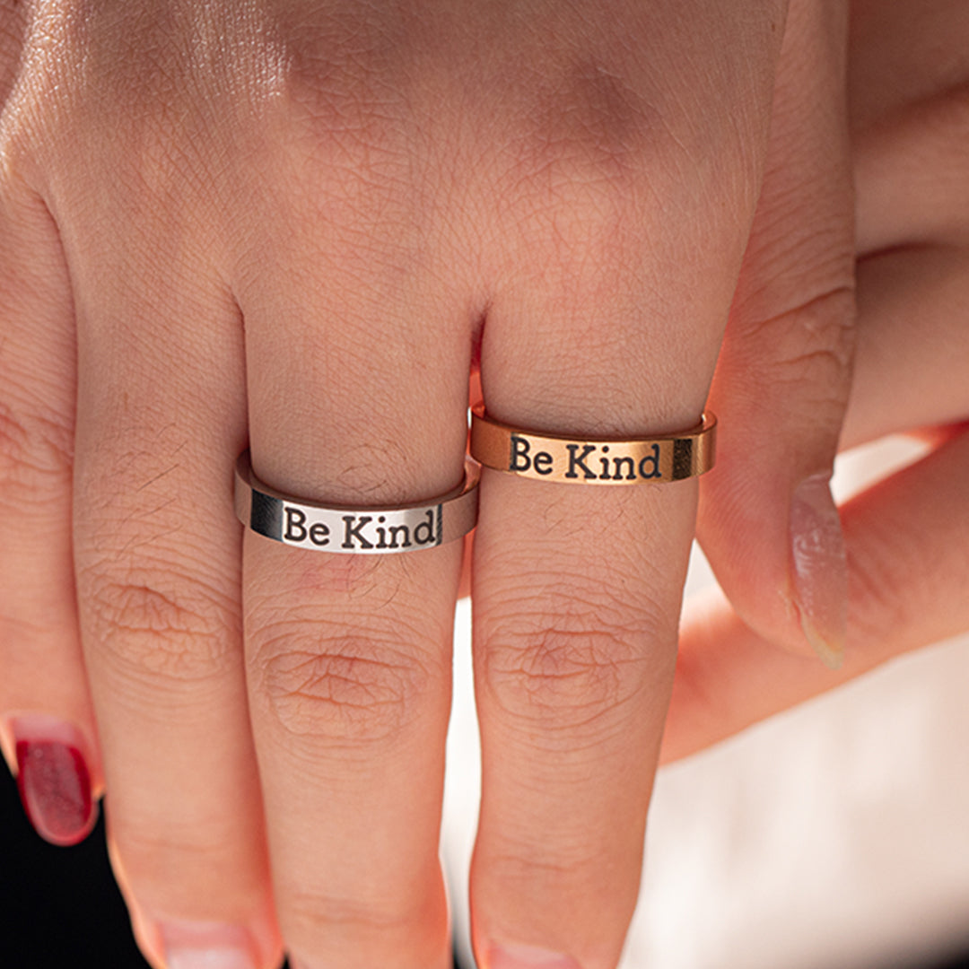 S925 Be Kind But Say No Circle Ring