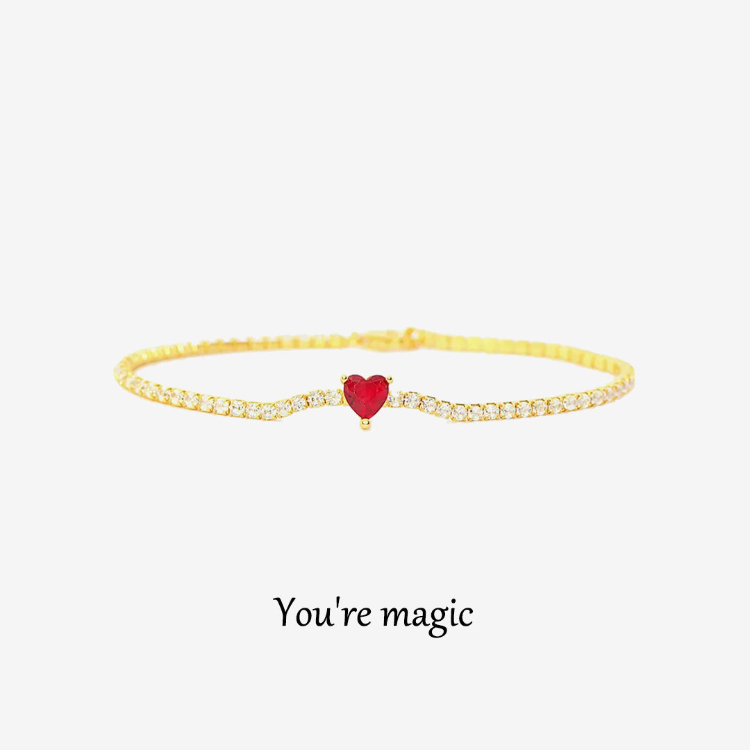 For Self - You're Magic Tennis Heart Bracelet
