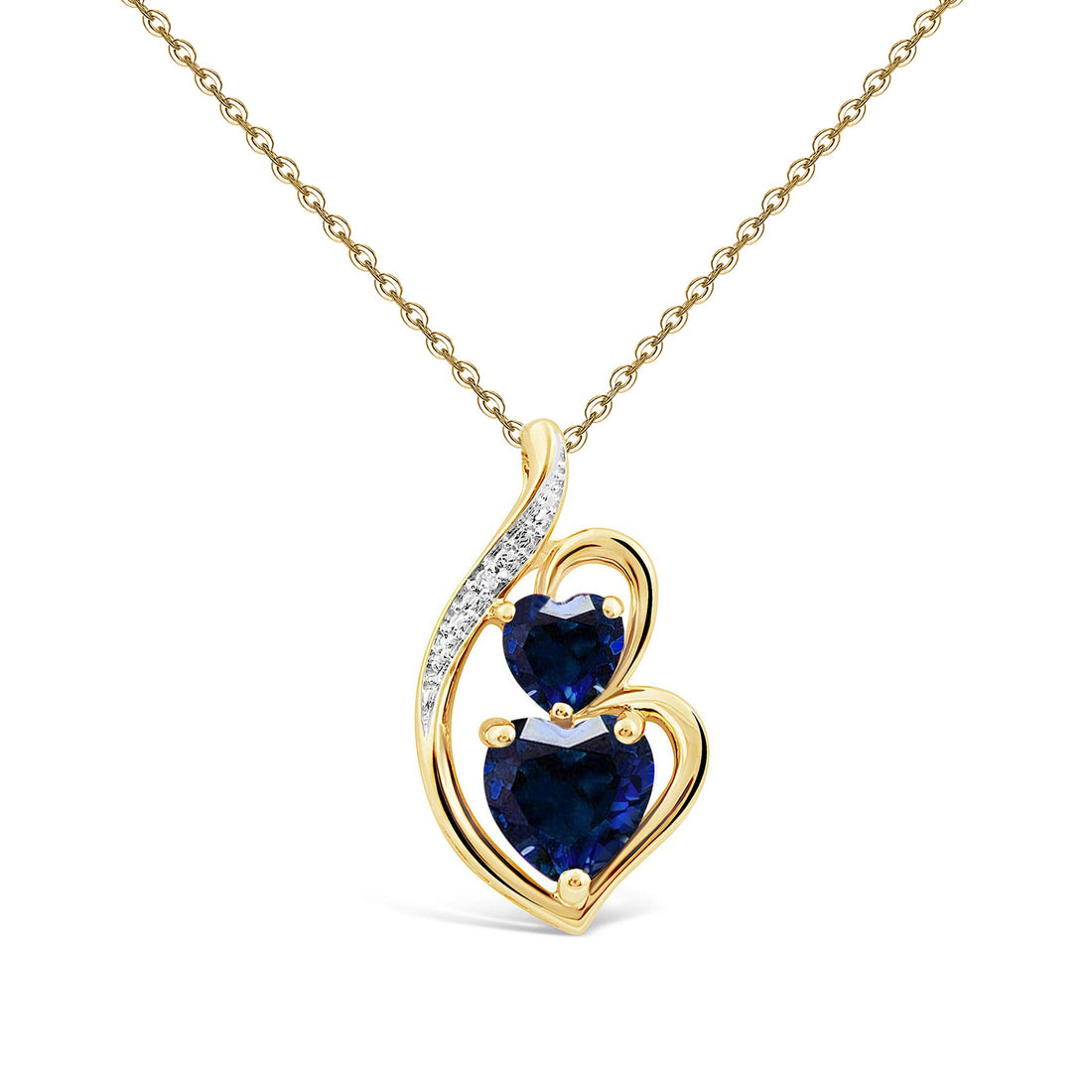 For Daughter - S925 The Love Between Mother and Daughter is Forever Blue Hearts Necklace