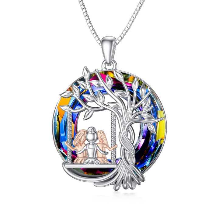 For Sister - S925 A Sister is GOD's Way of Making Sure We Never Walk Alone Tree of Life Necklace