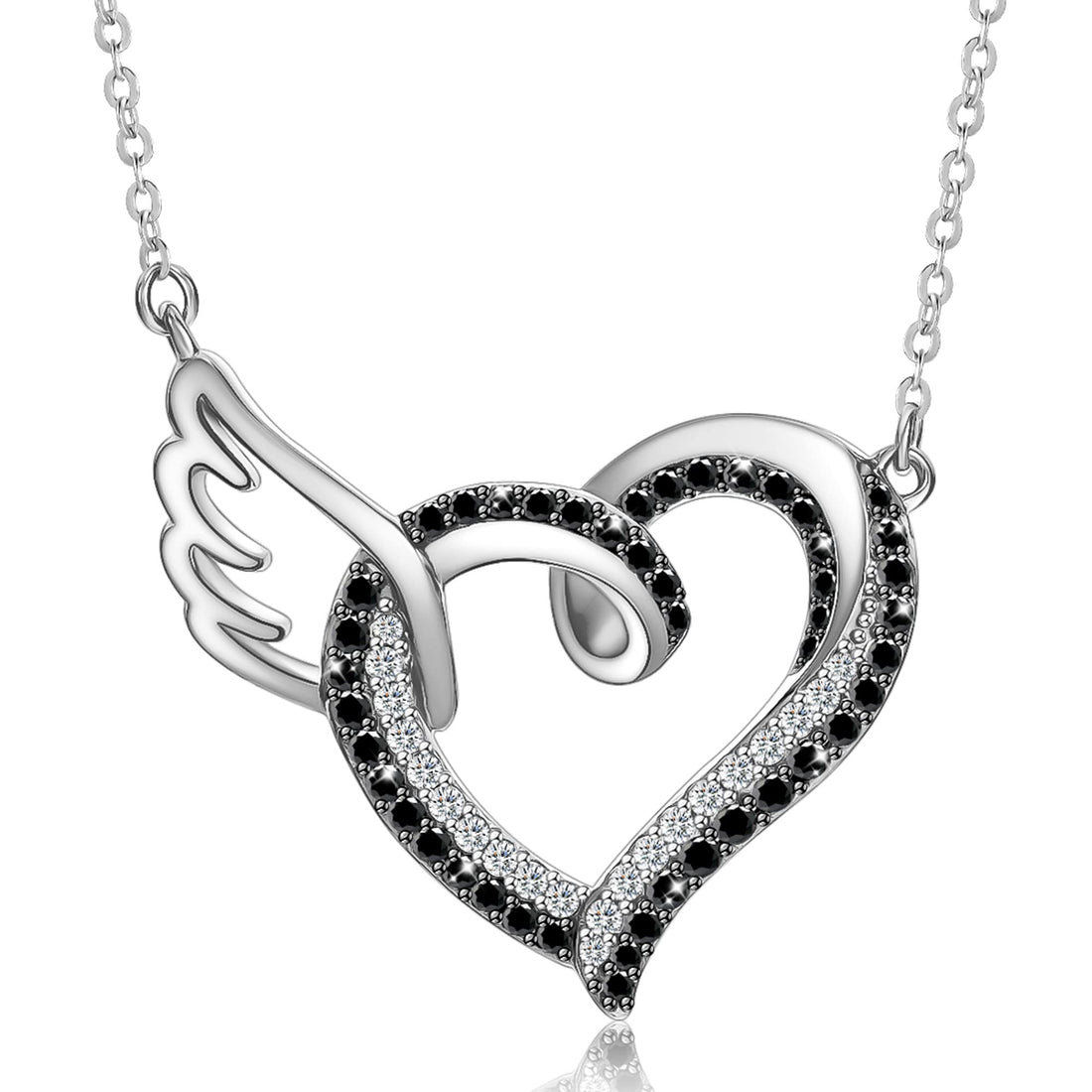 For Memorial - Life and Death Heart Wing Necklace